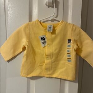 GAP Pale Yellow Baby Snap-Front Cardigan